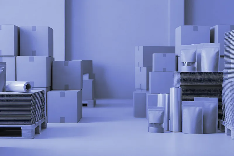 Cajas y material de embalaje preparados para enviar pedidos