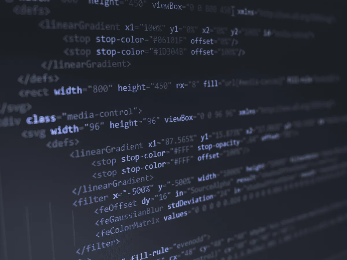 Código de un gráfico vectorial en la pantalla de un editor