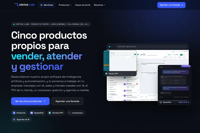 Portada de verticelabs.es, una web corporativa publicada y lista para editar